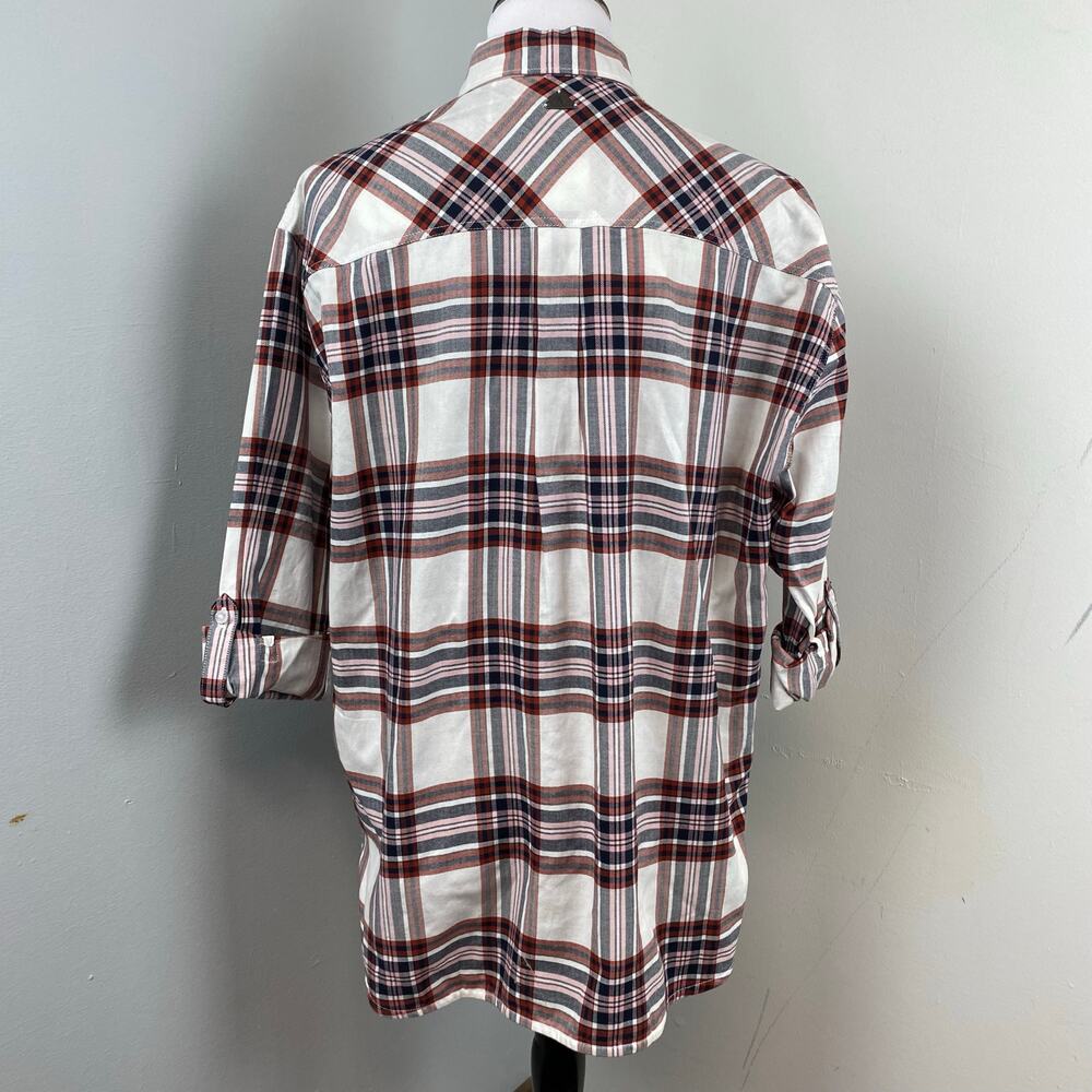 Barbour Plaid Bethwin Button Down Shirt in Cloud Check Size 4 - Picture 4 of 9
